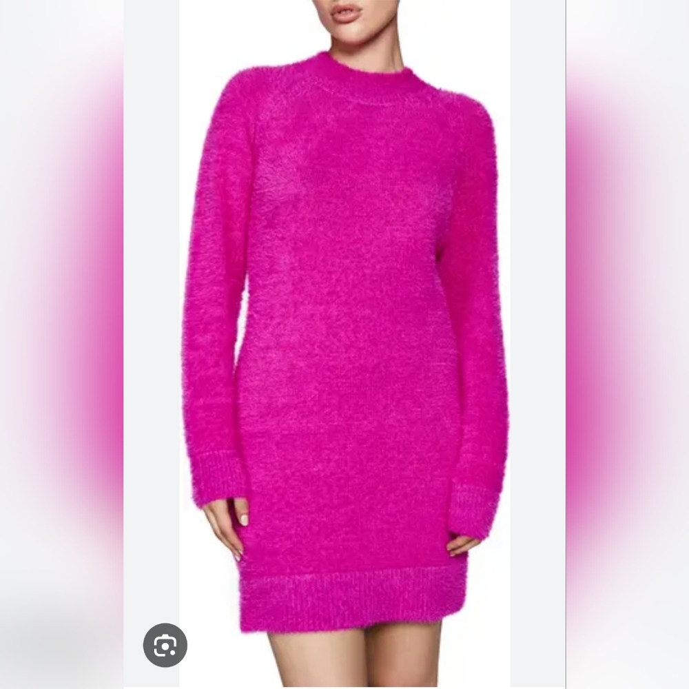 Bardot Vibrant Pink Long Sleeve Dress. Size XS.
